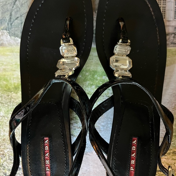 Prada Black Women's Sandals size 7. - 1/2 🎩 - Picture 4 of 6